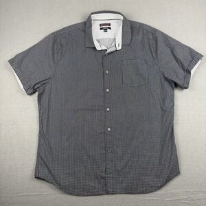 IKE BEHAR Short Sleeve Button-Up Men's‎ Size XXL 2XL Black White